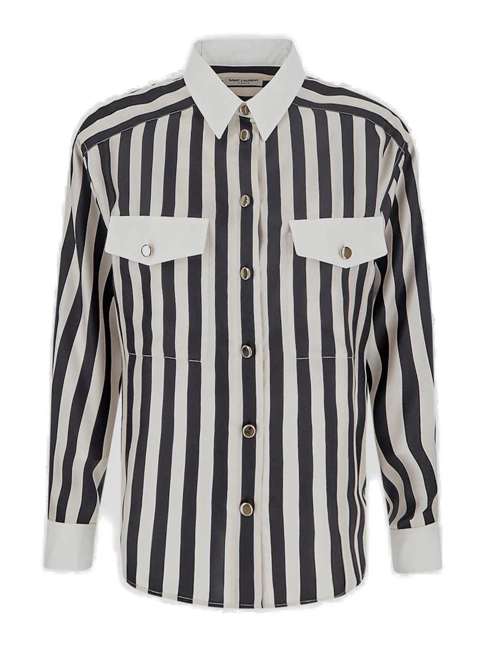 Saint Laurent Striped Long-Sleeved Shirt