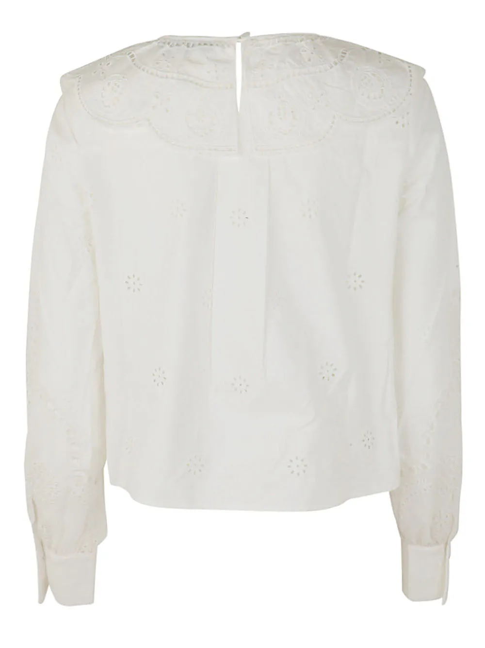 Self-Portrait Lace Detailed Tie-Neck Blouse