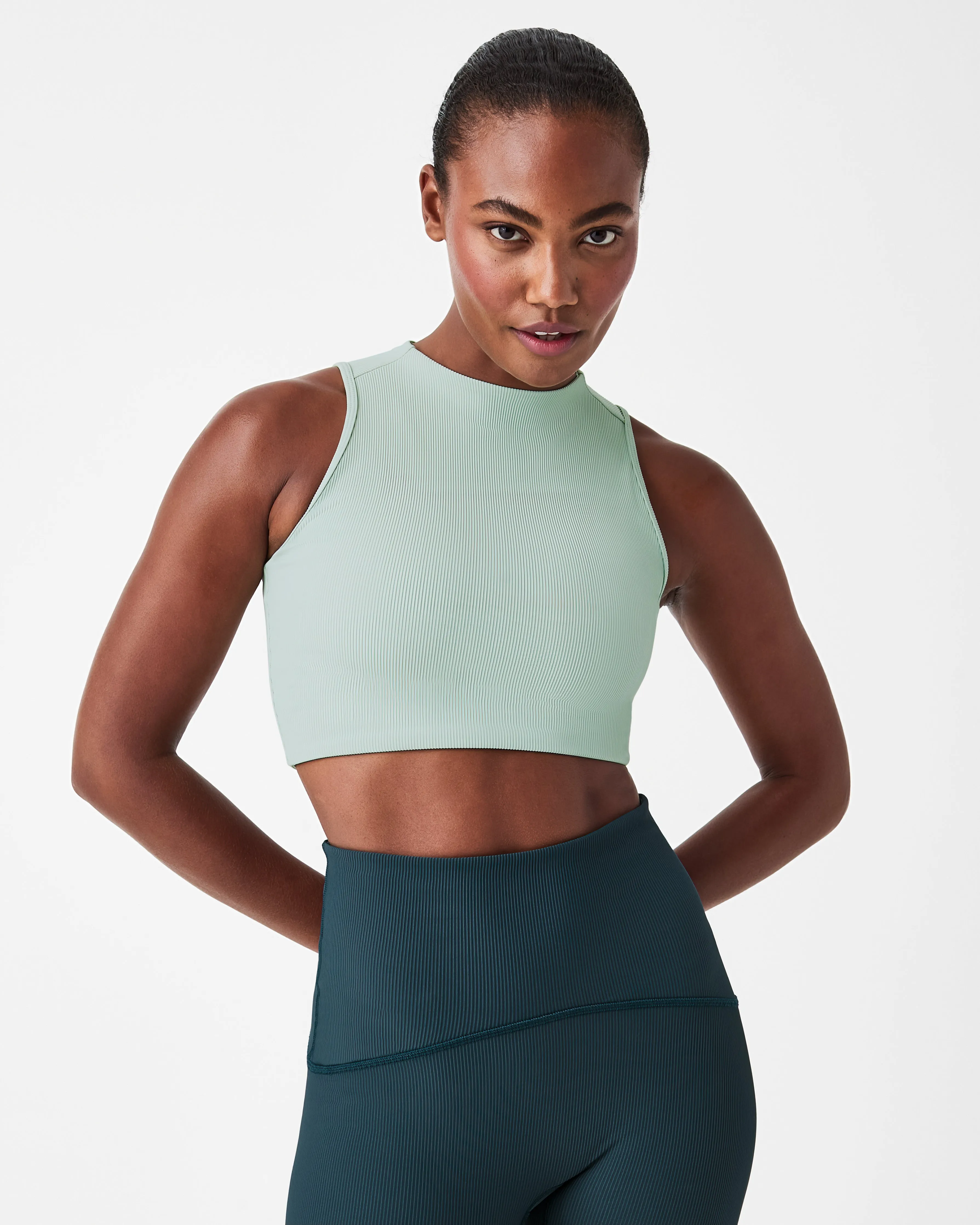 SPANXshape™ Get Moving Contour Rib Mock Neck Tank