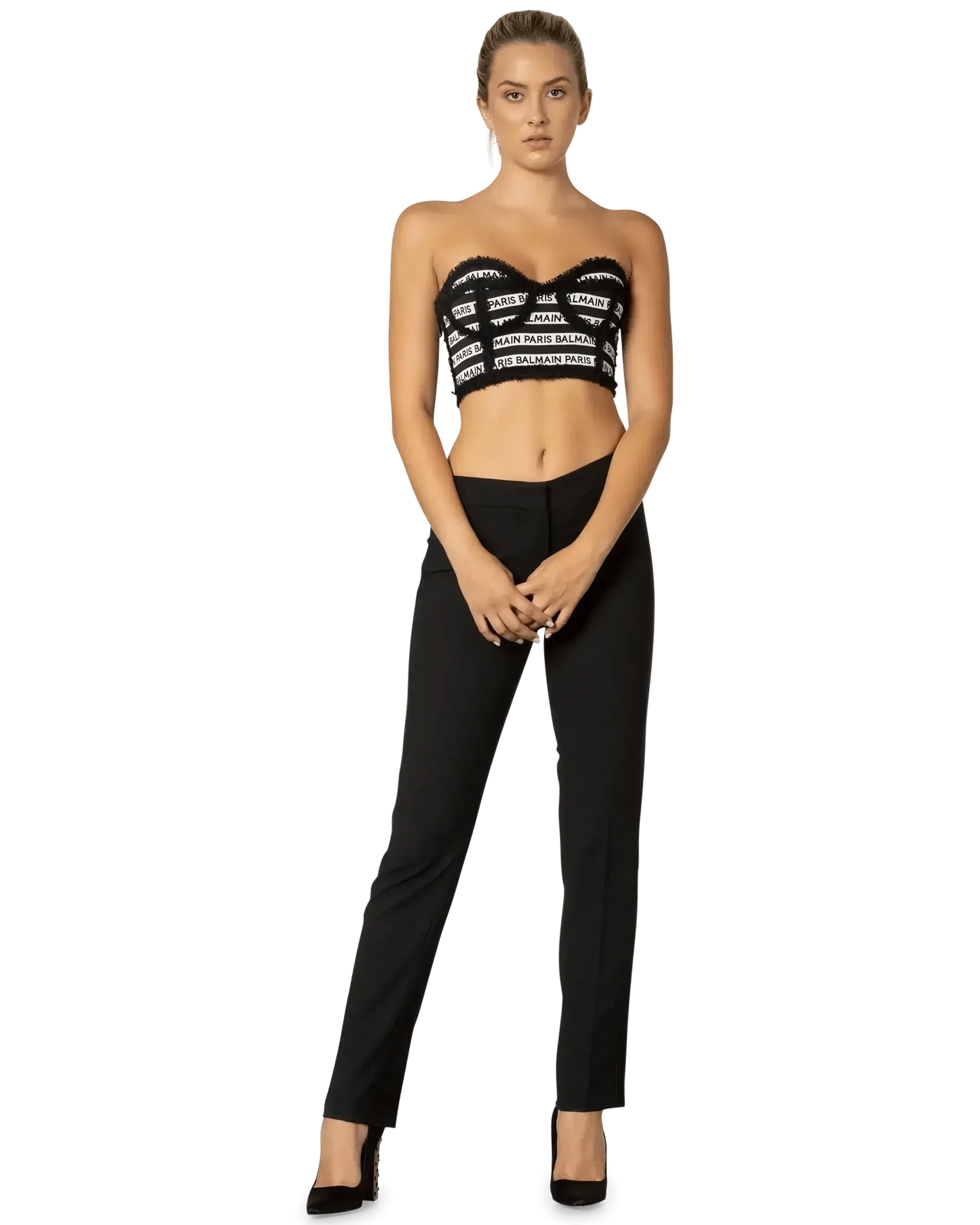 Striped Logo Bustier