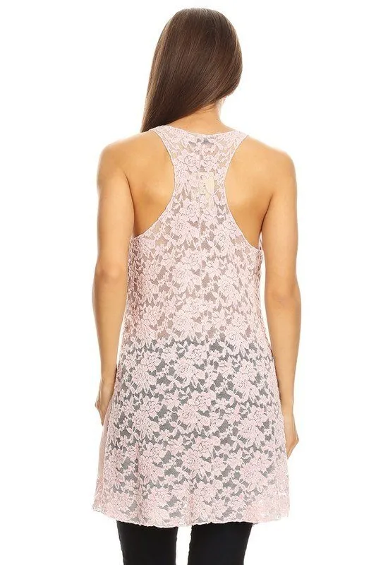 T-Party Lace Contrast Flair Top MM25122