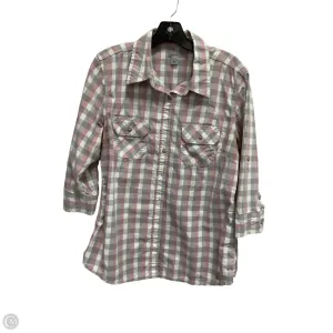 Top 3/4 Sleeve By Carhartt In Plaid Pattern, Size: L