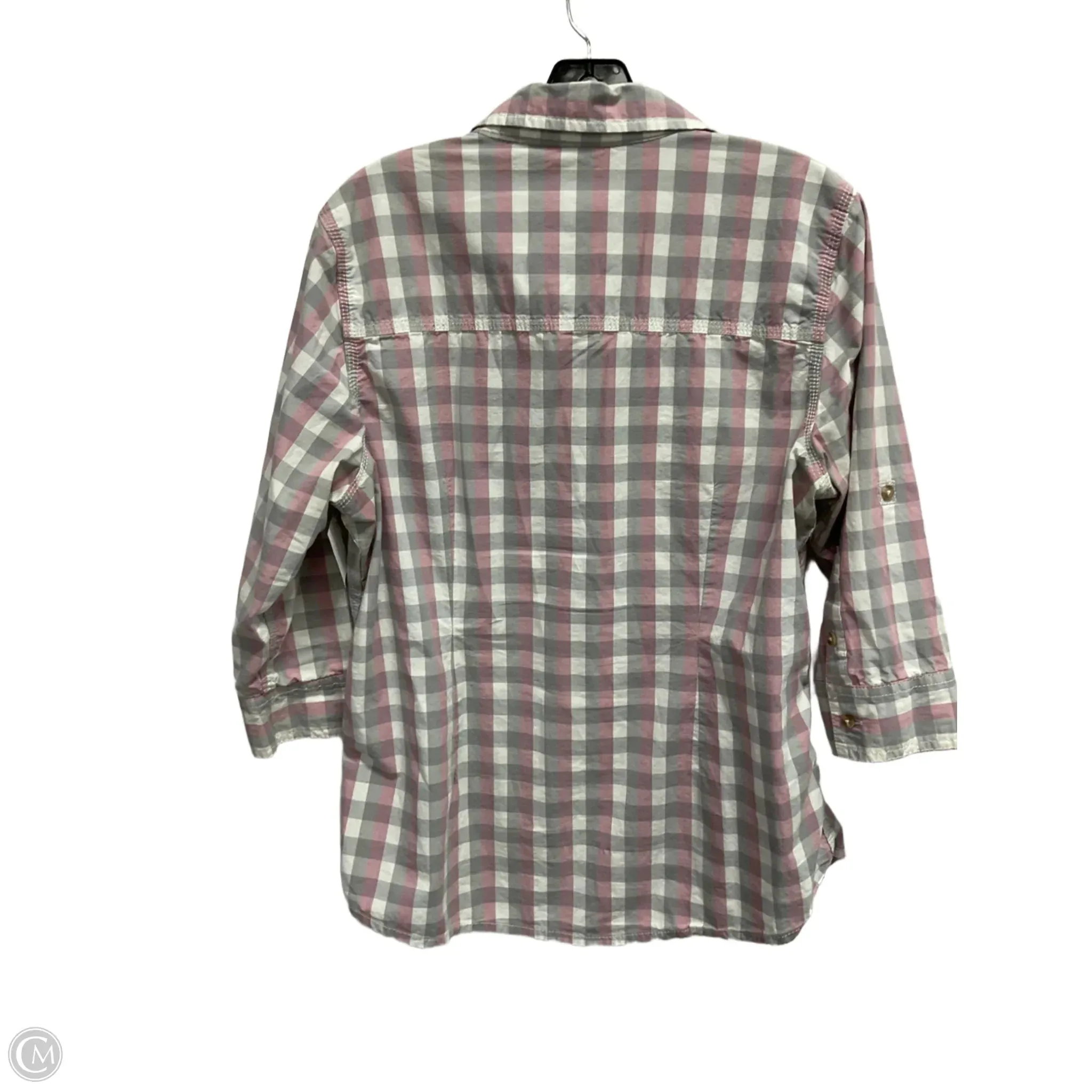 Top 3/4 Sleeve By Carhartt In Plaid Pattern, Size: L