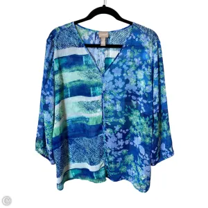 Top 3/4 Sleeve By Chicos In Multi-colored, Size: Xl