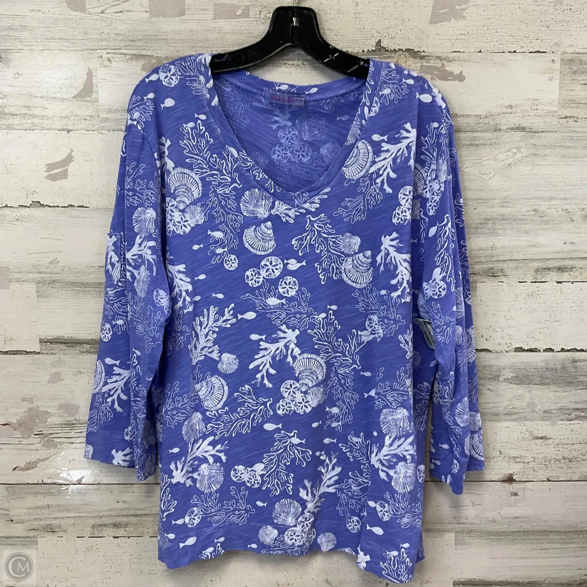 Top 3/4 Sleeve By Fresh Produce In Blue, Size: 2x