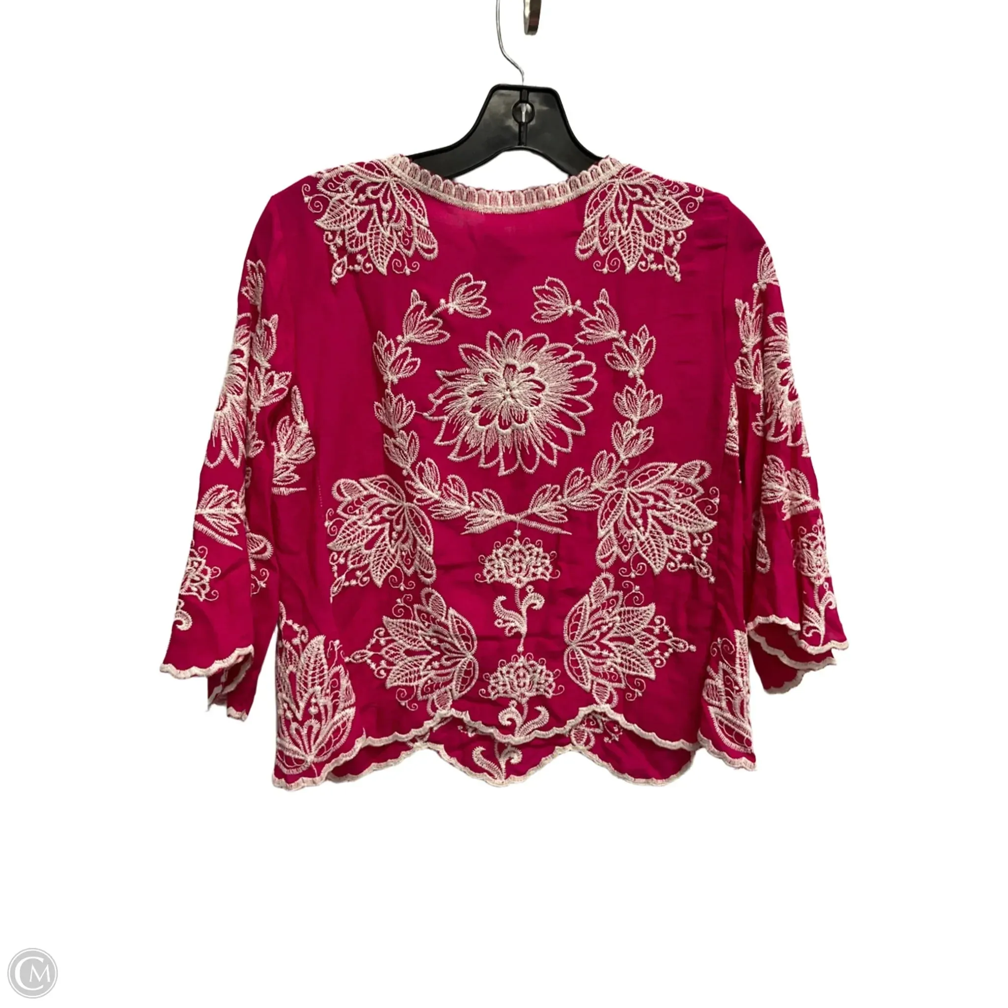 Top 3/4 Sleeve By Solitaire In Pink, Size: S