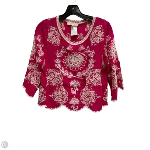 Top 3/4 Sleeve By Solitaire In Pink, Size: S
