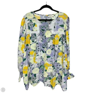 Top Long Sleeve By Entro In Floral Print, Size: 1x