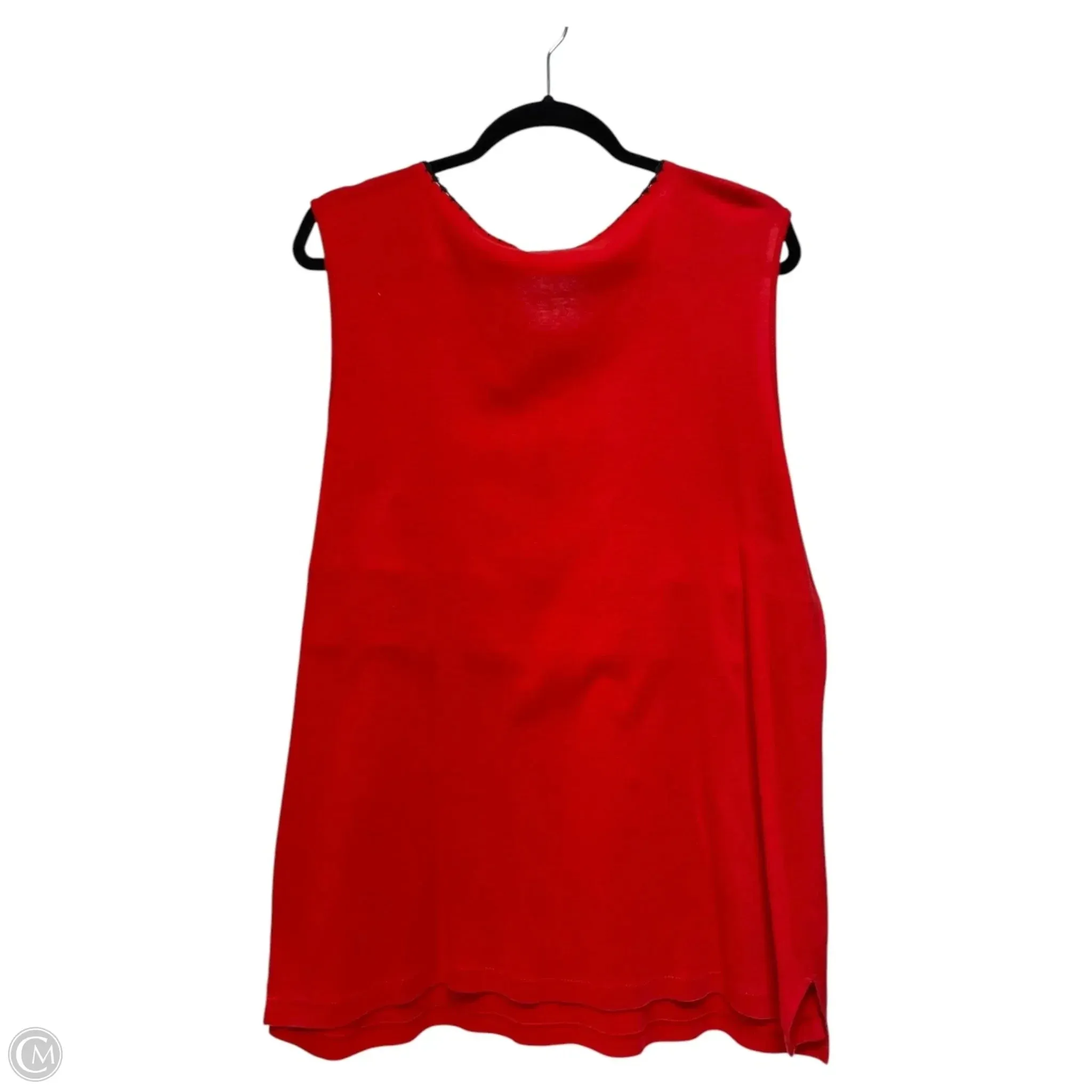 Top Long Sleeve By Kim Rogers In Black & Red, Size: Xl