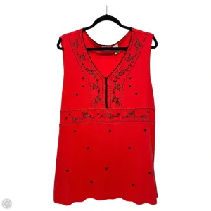 Top Long Sleeve By Kim Rogers In Black & Red, Size: Xl