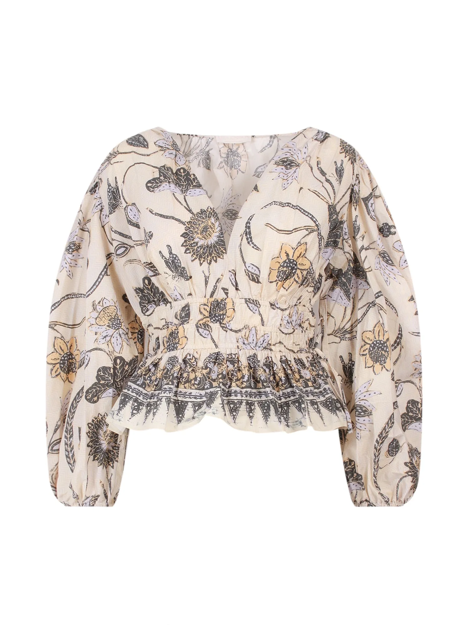 Ulla Johnson Shira V-Neck Floral Printed Blouse